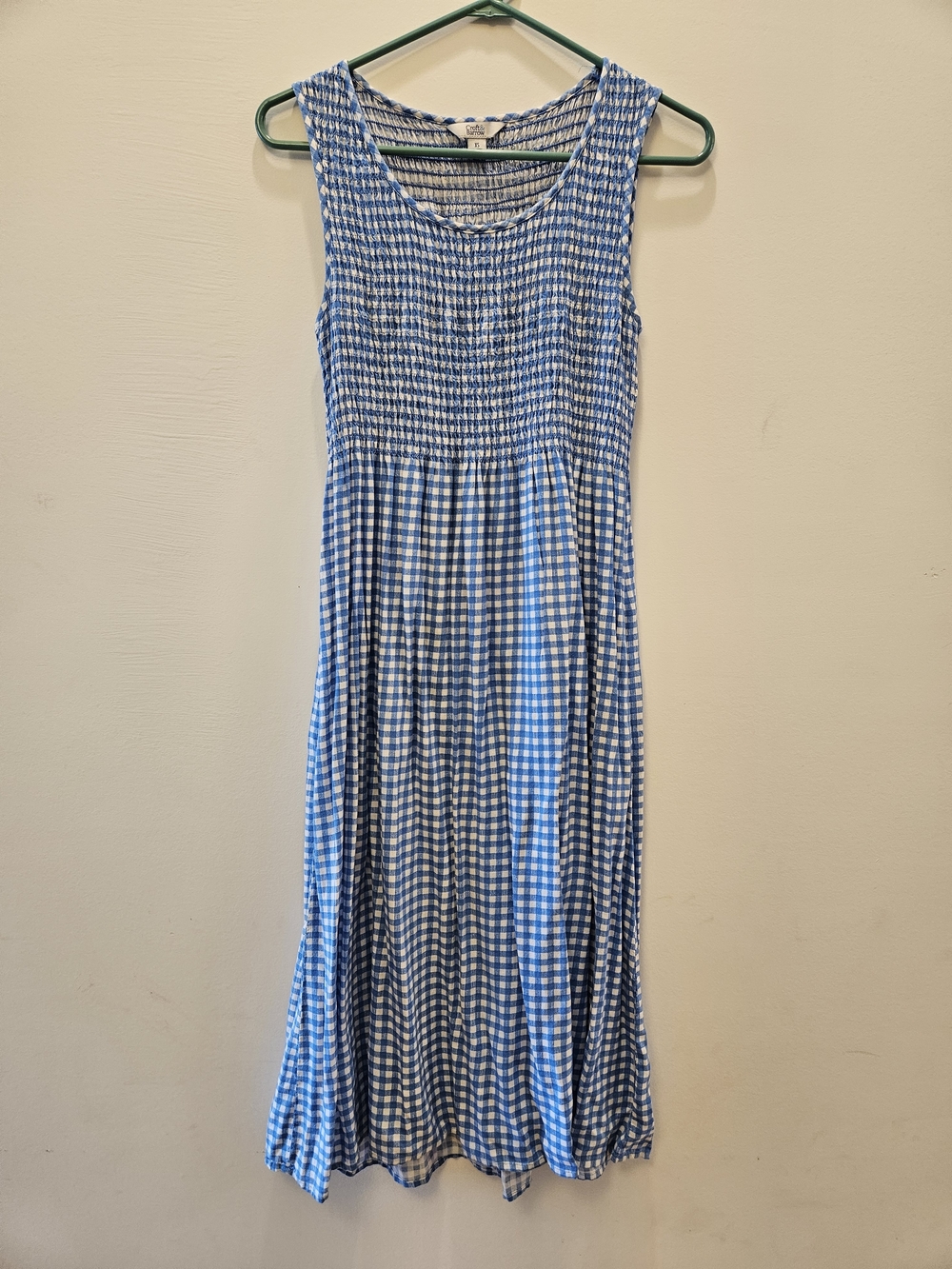 VTG croft & barrow Blue and White Gingham Midi Dress